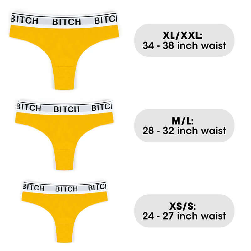 Ingen Bitch Vibrating Panties - Yellow Medium Size Rechargeable Vibrating Panties